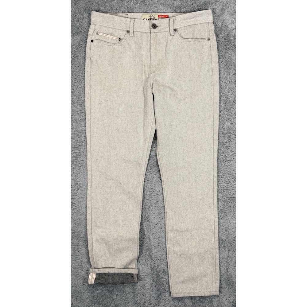 Kayden K Jeans Mens 34x30 Gray Tapered Selvedge